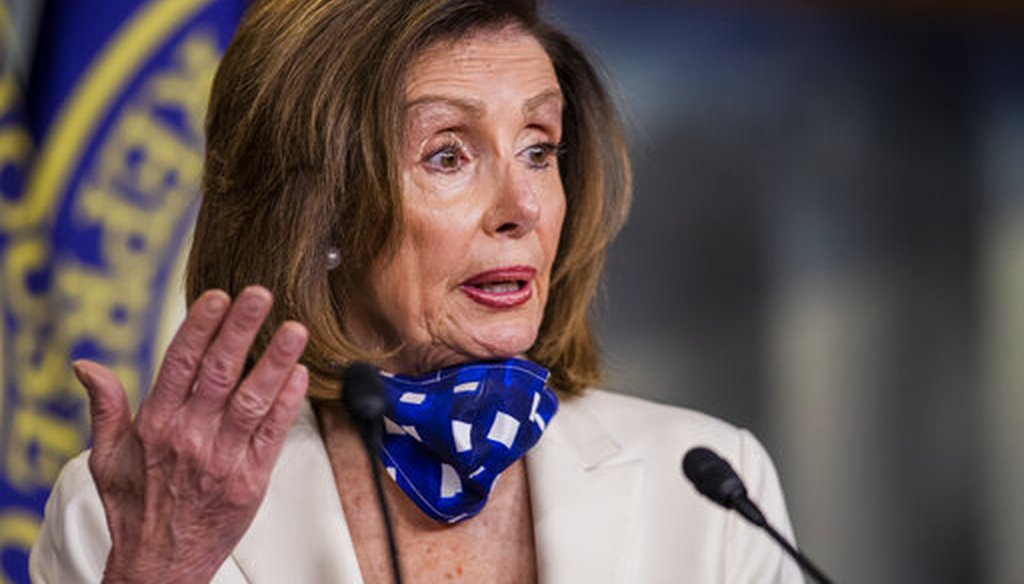 House Speaker Nancy Pelosi of Calif. speaks during a news conference on Capitol Hill Thursday, April 30, 2020, in Washington. (AP)