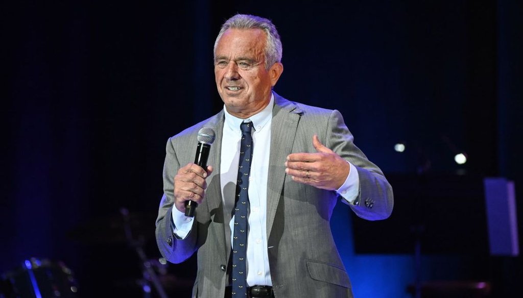 Independent presidential candidate Robert F. Kennedy Jr. speaks to supporters April 21, 2024, in Royal Oak, Mich. (AP)