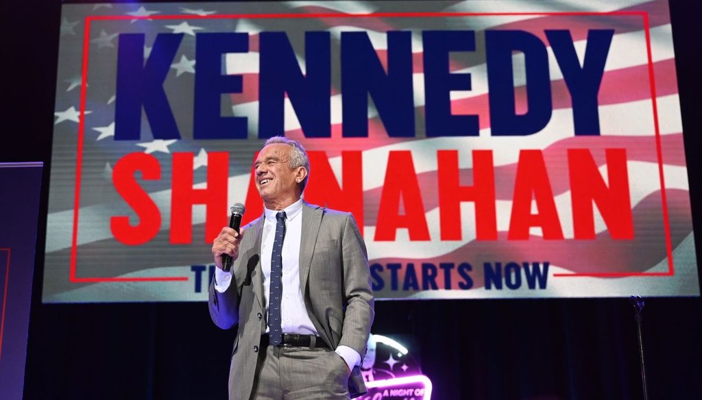 Independent presidential candidate Robert F. Kennedy Jr. speaks to supporters during a campaign event on April 21, 2024, in Royal Oak, Mich. (AP)