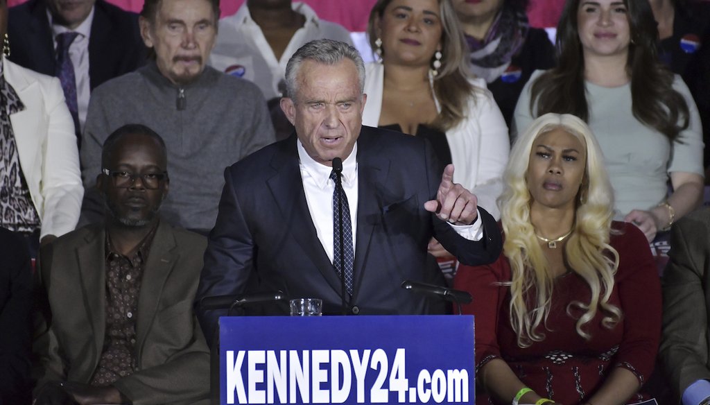 Robert F. Kennedy Jr. speaks at an event where he announced his run for president, April 19, 2023, at the Boston Park Plaza Hotel, in Boston. (AP)