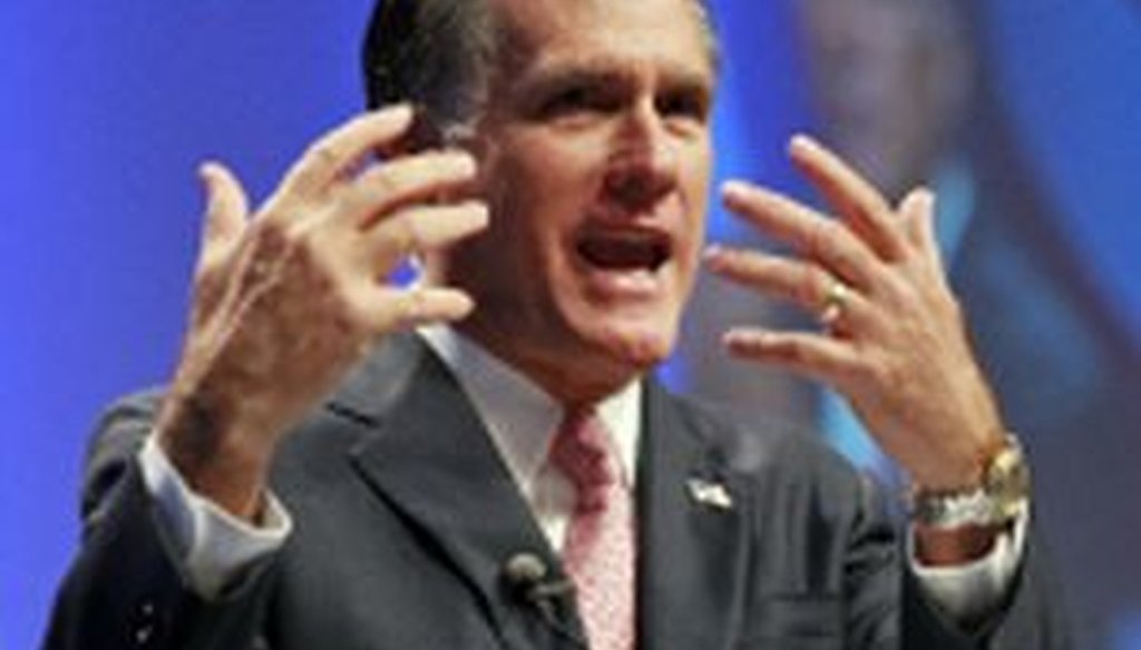 Former Massachusetts Gov. Mitt Romney addresses CPAC. 