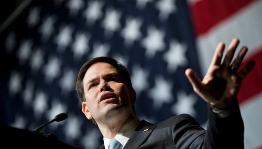 Republican presidential candidate Marco Rubio speaks at the Georgia Republican Convention on May 15, 2015.