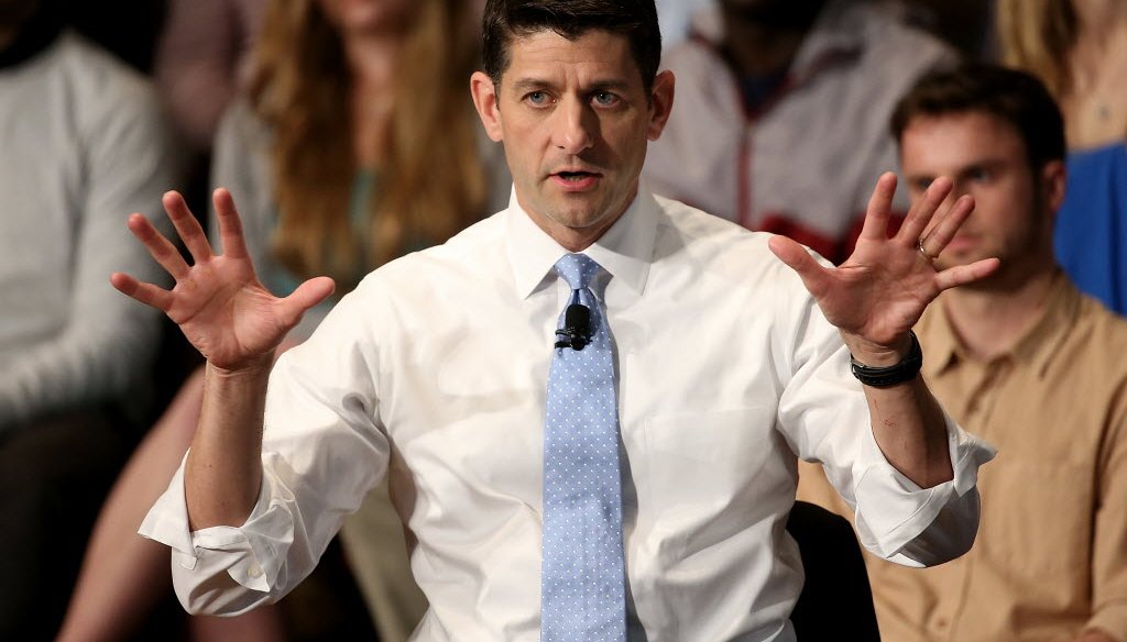 House Speaker Paul Ryan speaks in April 2016 at Georgetown University. (Getty images)