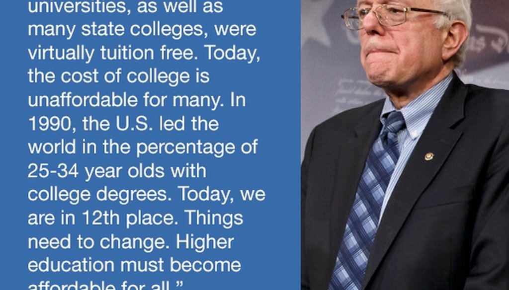 A reader asked us to check whether this social media meme from Sen. Bernie Sanders, I-Vt., is accurate.