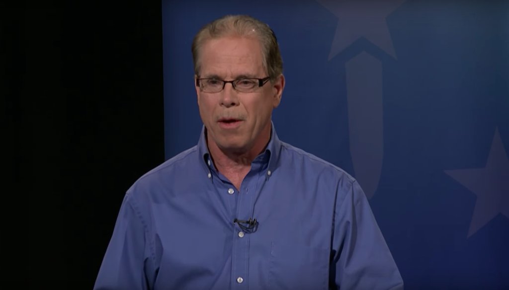 Mike Braun, a candidate for the GOP nomination to represent Indiana in the U.S. Senate, at the last GOP debate before the May 8 primary.