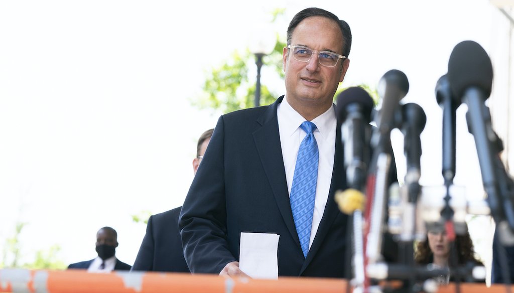 Michael Sussmann, a cybersecurity lawyer who represented the Clinton presidential campaign in 2016, outside the federal courthouse in Washington, Tuesday, May 31, 2022. Sussmann was acquitted of lying to the FBI in the run-up to the 2016 election. (AP)