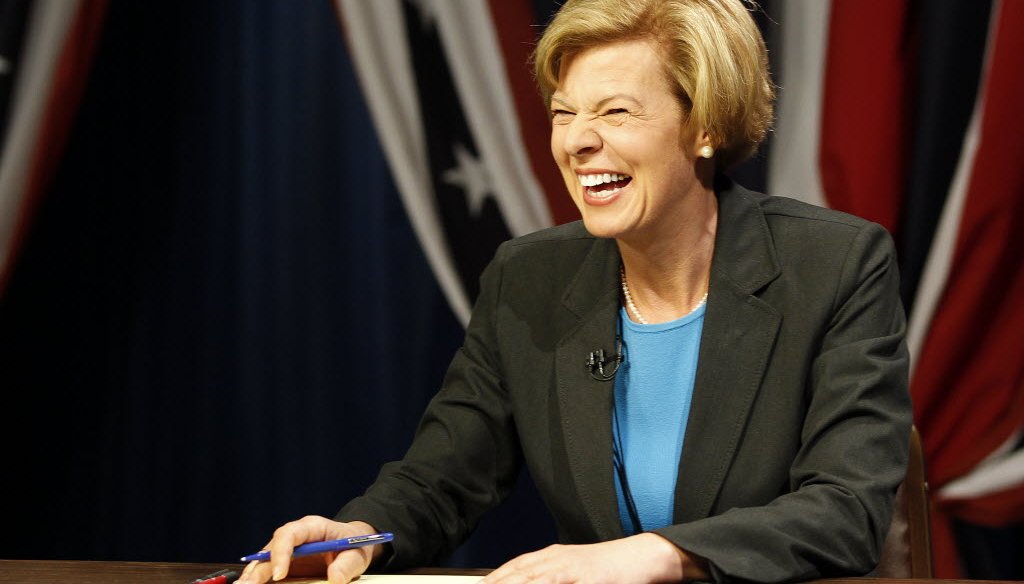 Democratic U.S. Senate candidate Tammy Baldwin, taken at the race's first debate.