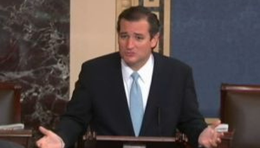 Sen. Ted Cruz, R-Texas, tried to rally opponents of Obamacare with a Senate floor speech that spread over two days.