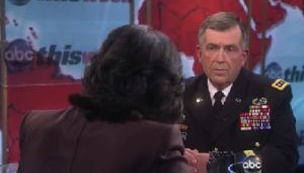 Christiane Amanpour interviews Gen. Peter Chiarelli on ABC News' "This Week."