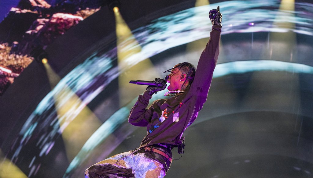 Travis Scott performs on day one of the Astroworld Music Festival at NRG Park on Friday, Nov. 5, 2021, in Houston. Eight people were killed and dozens more hospitalized after sustaining injuries during the performance. (Photo by Amy Harris/Invision/AP)