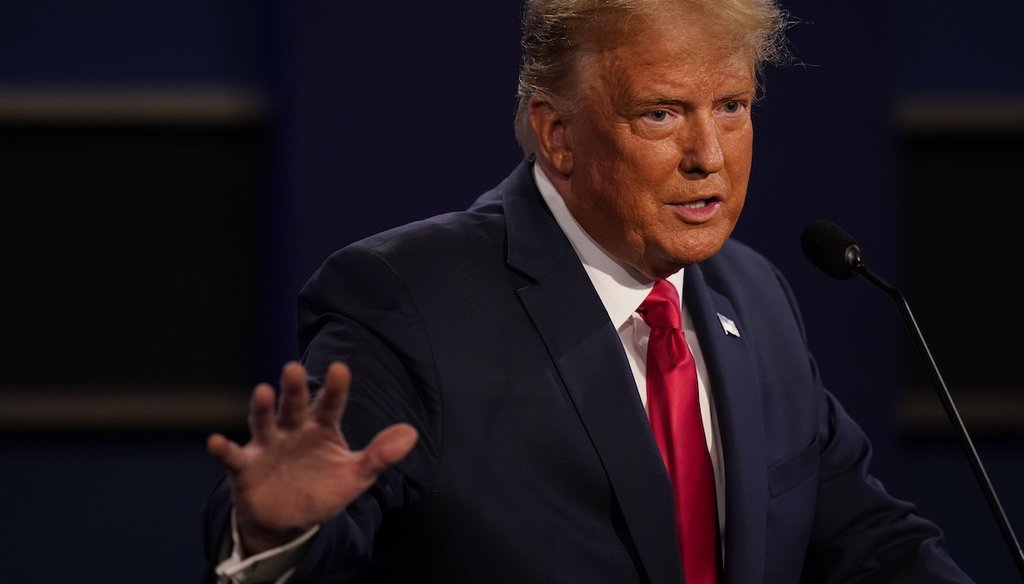 Donald Trump at the third and final presidential debate on Oct. 22, 2020 (AP)