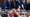 President Donald Trump and first lady Melania Trump, third from left, arrive for Game 5 of the World Series baseball game between the Houston Astros and the Washington Nationals at Nationals Park in Washington, Sunday, Oct. 27, 2019. (AP)