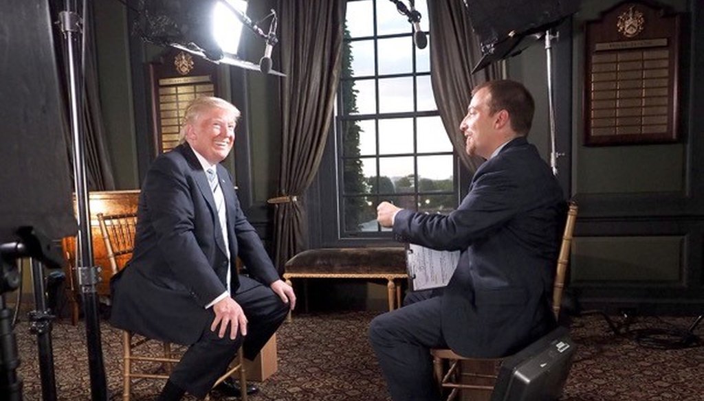 NBC's Chuck Todd interviews Republican presidential nominee Donald Trump for the July 24 edition of "Meet the Press" about Tim Kaine, Bernie Sanders and his comments about NATO. (NBC)