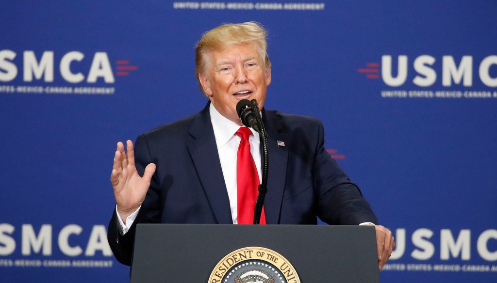 President Donald Trump speaks at Derco Aerospace on July 12, 2019. AP Photo/Alex Brandon