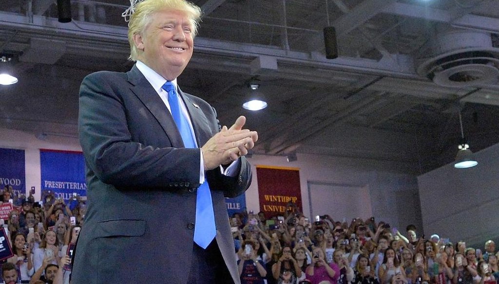 Donald Trump speaks on Sept. 20, 2016, in High Point, N.C. (Sara D. Davis/Getty Images) 