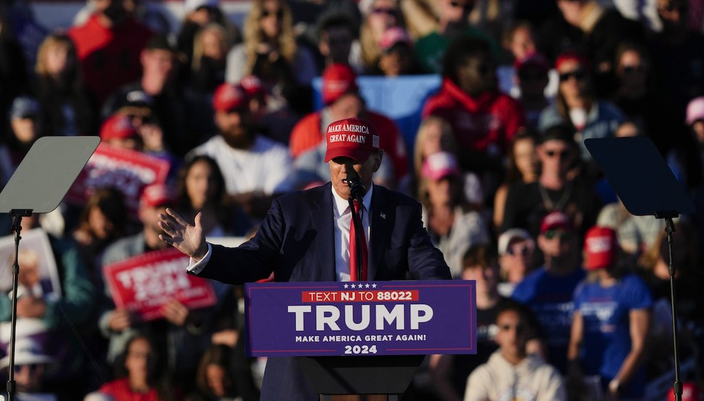 Republican presidential candidate former President Donald Trump speaks during a campaign rally in Wildwood, N.J., May 11, 2024