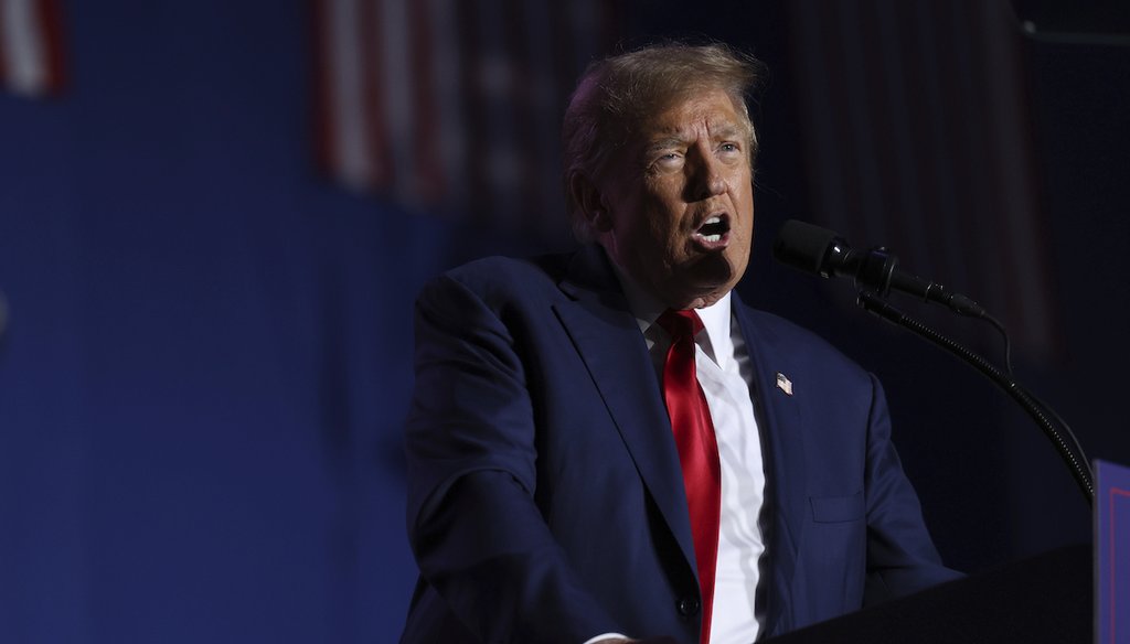 Former President Donald Trump speaks at a campaign rally Saturday Dec. 16, 2023, in Durham, N.H. (AP)