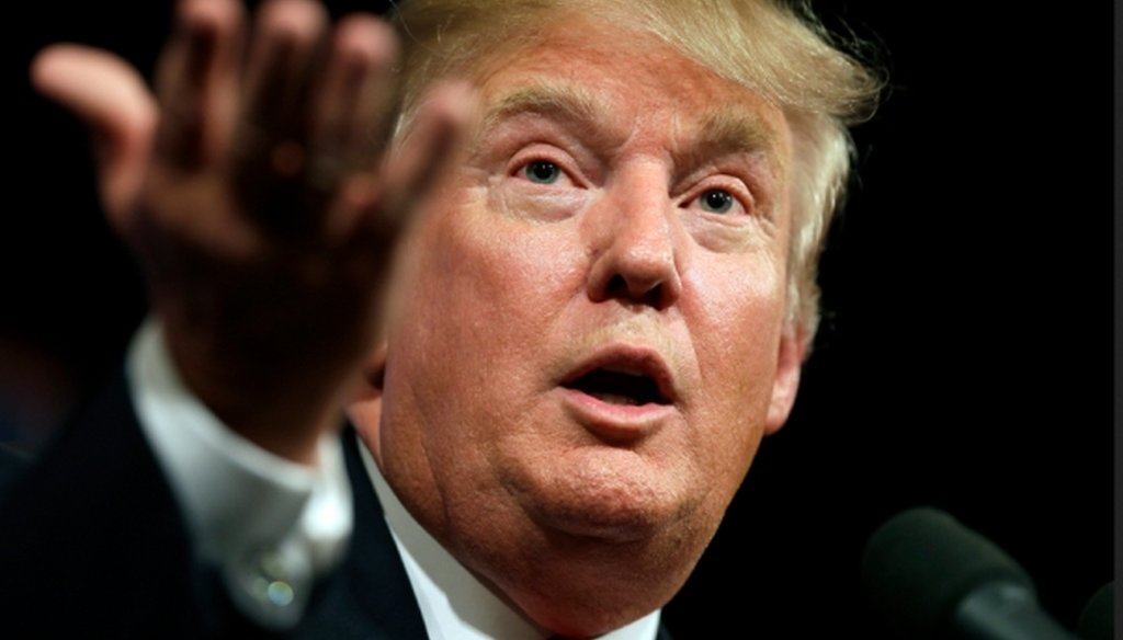 Republican presidential candidate Donald Trump speaks to supporters during a rally, in Des Moines, Iowa, on June 16, 2015.