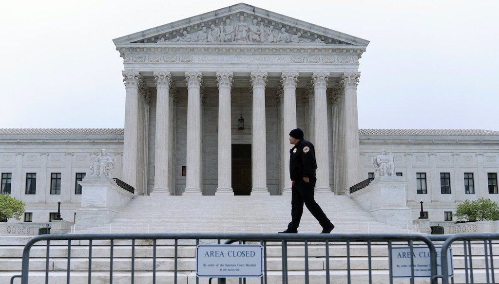 The U.S. Supreme Court is seen early on May 3, 2022 in Washington. (AP)