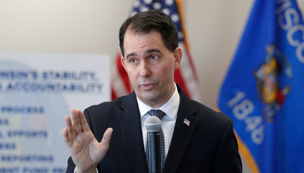Former Gov. Scott Walker claimed in a Jan. 16, 2019, tweet that revenues consistently went up after top marginal tax rates dropped in the 20th Century. Dan Powers/USA TODAY NETWORK-Wisconsin
