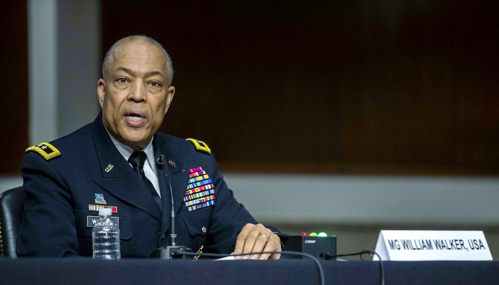 Maj. Gen. William J. Walker, commanding general of the D.C. National Guard, testifies at a hearing examining the Jan. 6 storming of the U.S. Capitol on March 3, 2021. (AP)