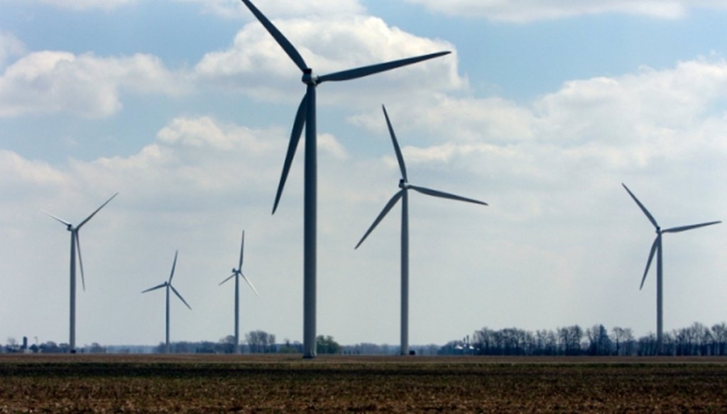 Wind turbines at the Harvest Wind Farm in Oliver Township, Mich. (Associated Press)