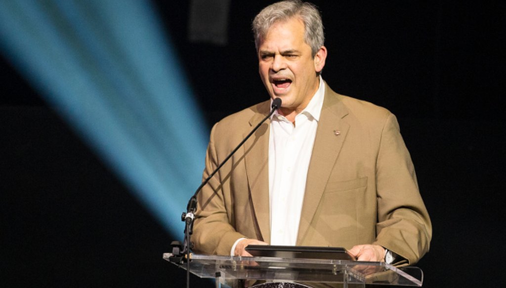 Austin Mayor Steve Adler, shown here at a Feb. 28, 2018 celebration, made a jobs-gained claim about Austin that rated False on the PolitiFact Texas Truth-O-Meter (NICK WAGNER, Austin American-Statesman).