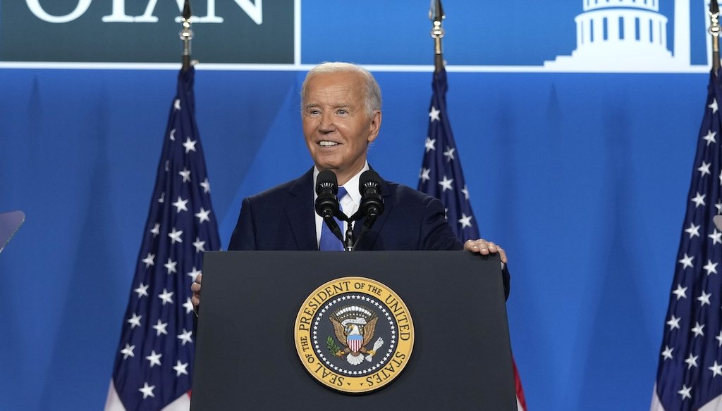 President Joe Biden speaks July 11, 2024, at a news conference following the NATO Summit in Washington. (AP)