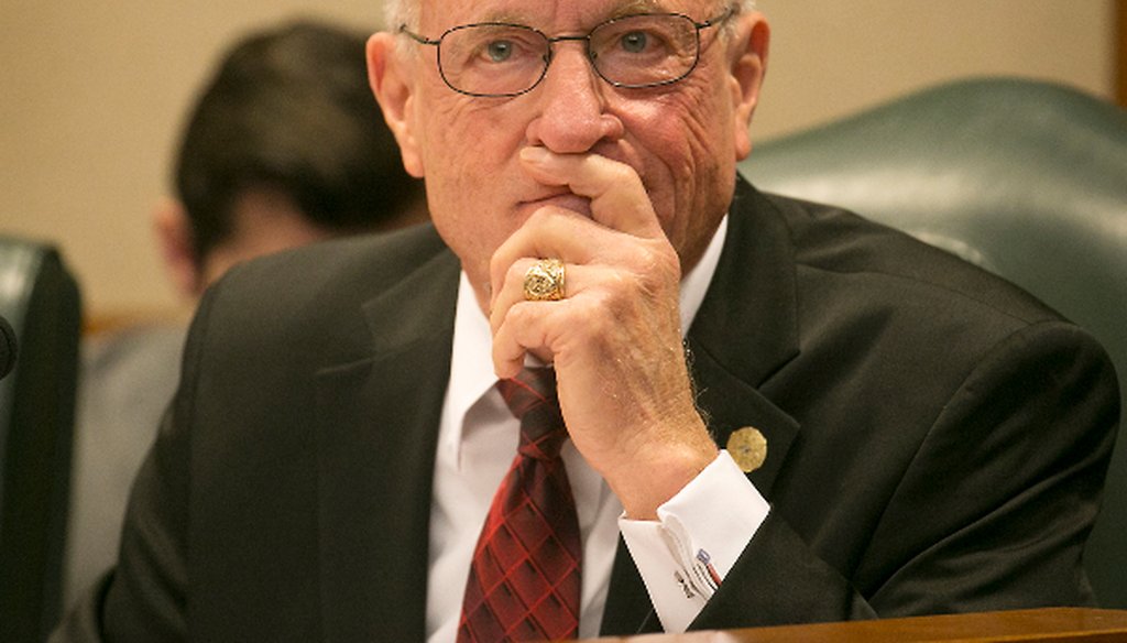 Has state Sen. Bob Hall, R-Edgewood, passed measures into law? (PHOTO: Ralph Barrera, Austin American-Statesman, March 14, 2017)