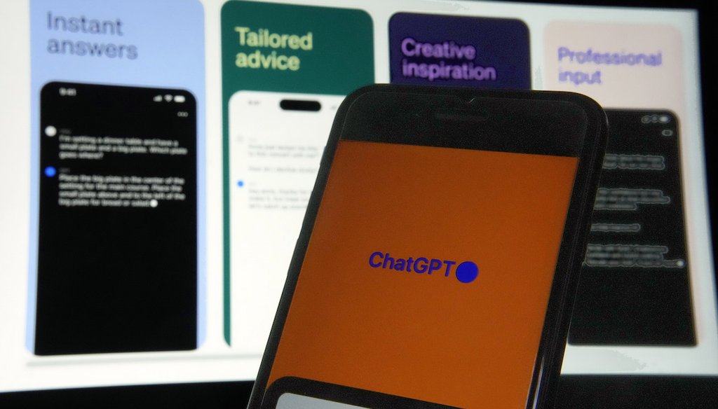 This photo shows the ChatGPT app on an iPhone. (AP)