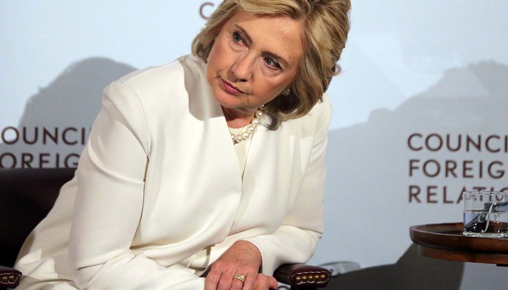  Former Secretary of State Hillary Clinton takes questions after delivering a speech on her approach to defeating the Islamic State terrorist network at the Council on Foreign Relations Nov. 19, 2015 in New York City. (Photo by Spencer Platt/Getty Images)