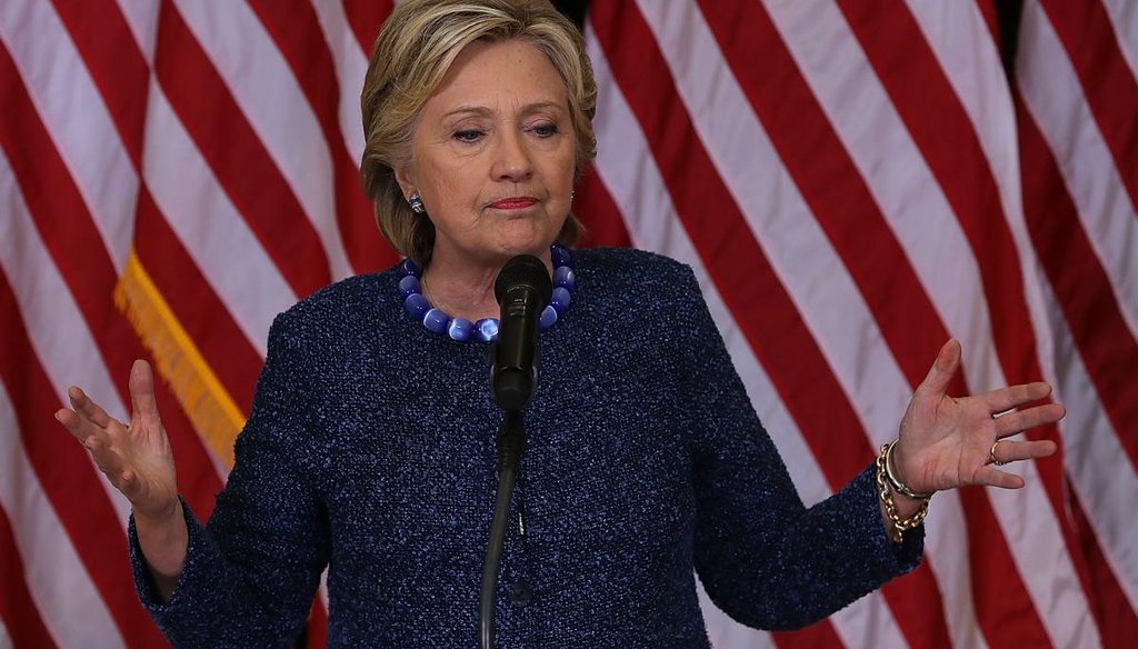 Democratic presidential nominee Hillary Clinton speaks to reporters following a campaign rally at Roosevelt High School in Des Moines, Iowa. (Getty)