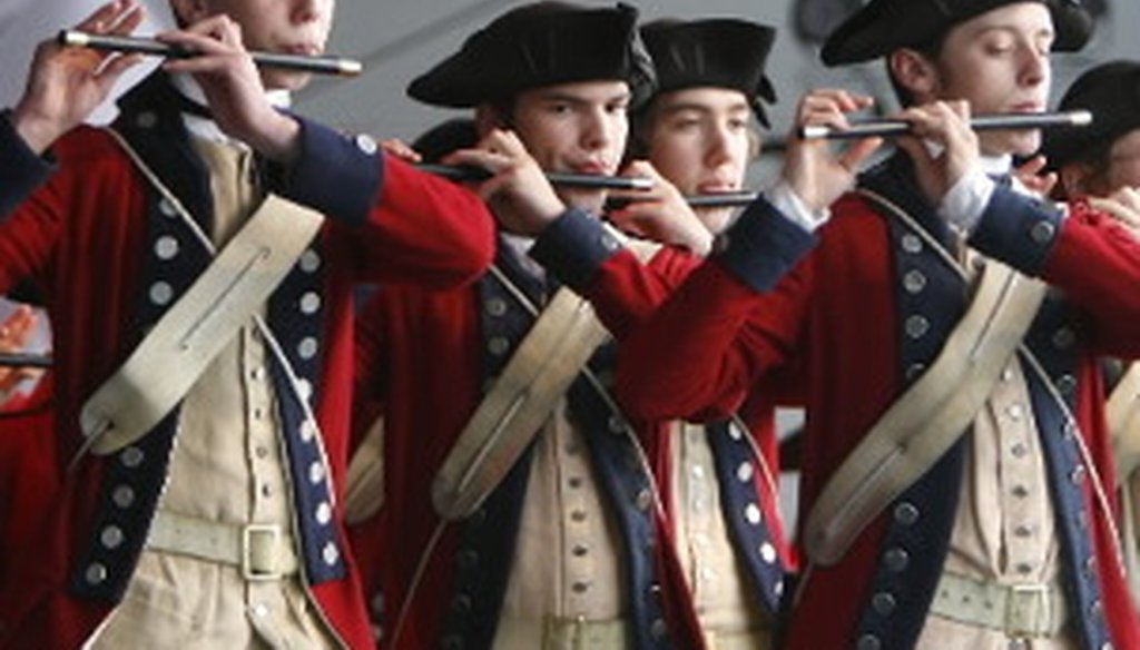 Fifers play at Colonial Williamsburg, one of Virginia's biggest tourist attactions.