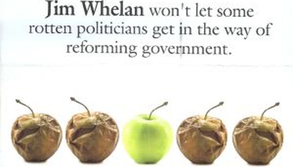 A snapshot of the mailer sent on behalf of state Sen. Jim Whelan.