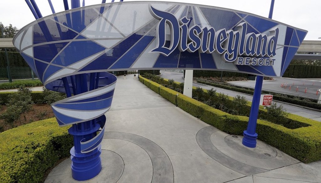 A Disneyland Resort entrance in 2020. (AP)