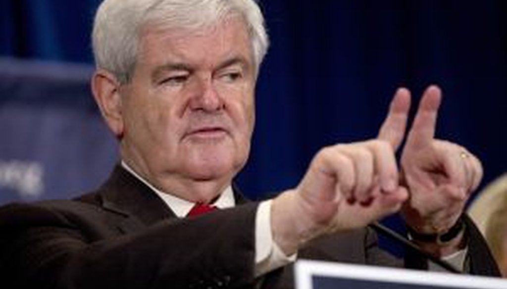 Former House Speaker Newt Gingrich speaks at the Christ Central Community Center in Winnsboro, S.C., on Jan., 18, 2012.