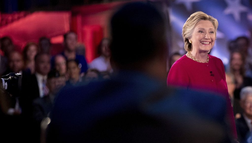 Democratic presidential candidate Hillary Clinton takes the stage with 'Today' show co-anchor Matt Lauer at a NBC Commander-In-Chief Forum held at the Intrepid Sea, Air and Space museum aboard the decommissioned aircraft carrier Intrepid, New York. (AP)