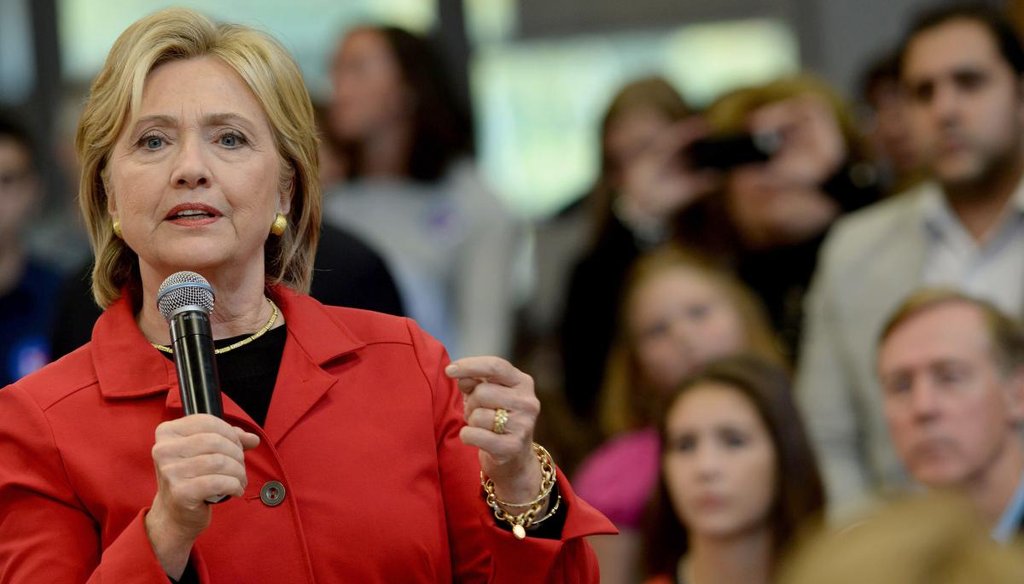 Democratic Presidential candidate Hillary Clinton speaks at a town hall event at Manchester Community College October 5, 2015 in Manchester, N.H., sponsored by the "Today" show. (Getty)