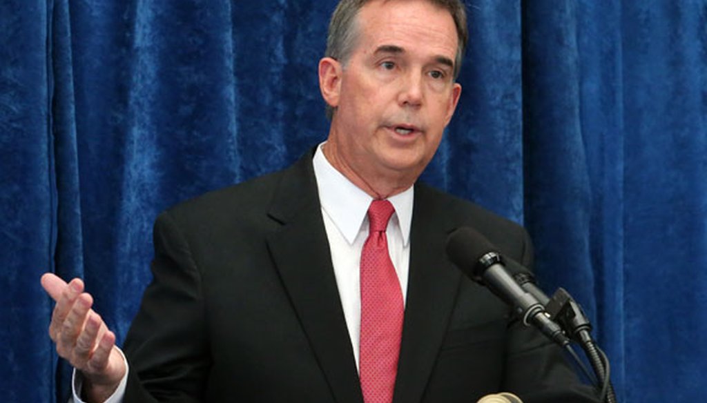 Chief financial officer Jeff Atwater speaks at a pre-legislative news conference on Jan. 28, 2015, in Tallahassee. (AP photo)