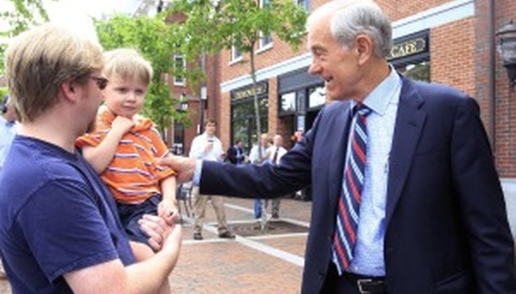 U.S. Rep. Ron Paul during a campaign stop in New Hampshire on June 10.