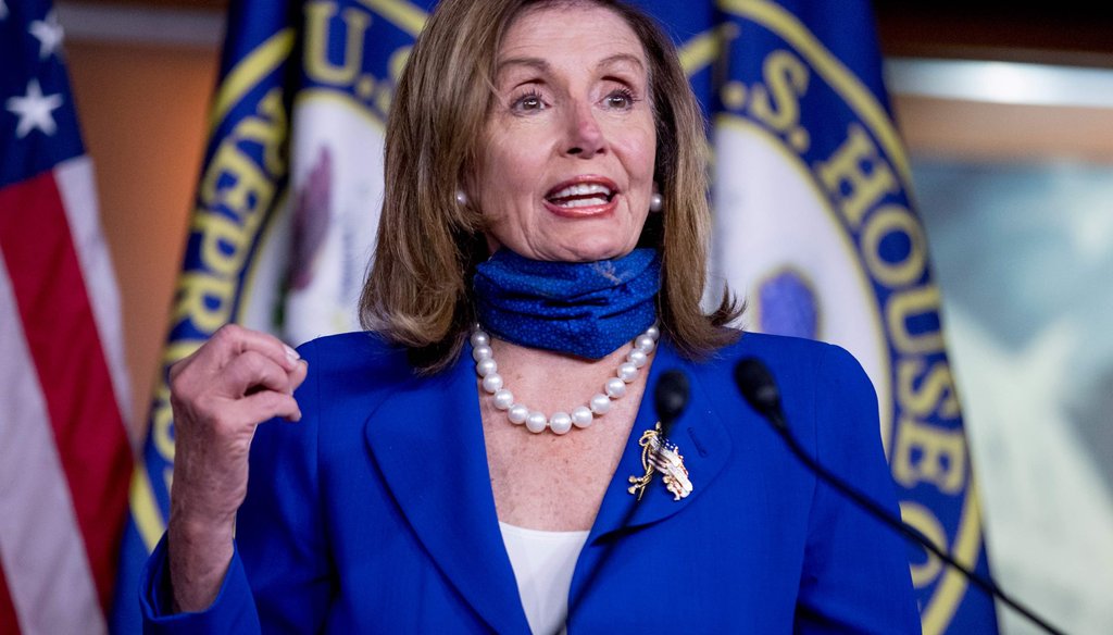 In this July 29, 2020, file photo House Speaker Nancy Pelosi of California speaks at a press conference on Capitol Hill in Washington. (AP)