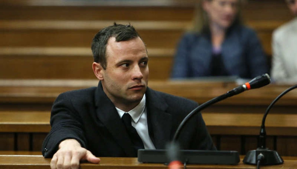 Oscar Pistorius attends court at his murder trial for the shooting death of his girlfriend Reeva Steenkamp. (AP)