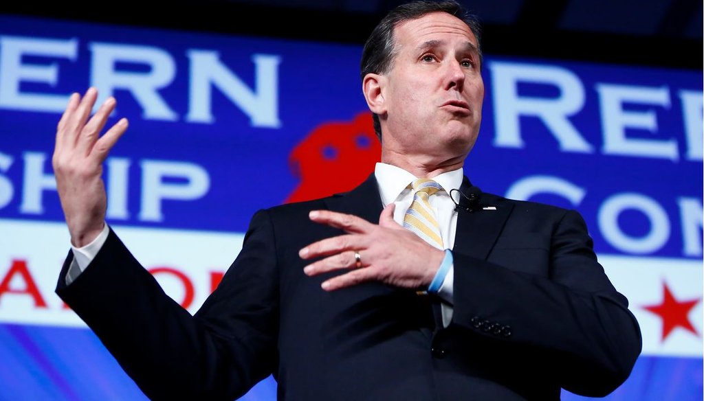 Former Sen. Rick Santorum, R-Pa., speaks at the Southern Republican Leadership Conference in Oklahoma City May 21, 2015. (AP Photo/Alonzo Adams)