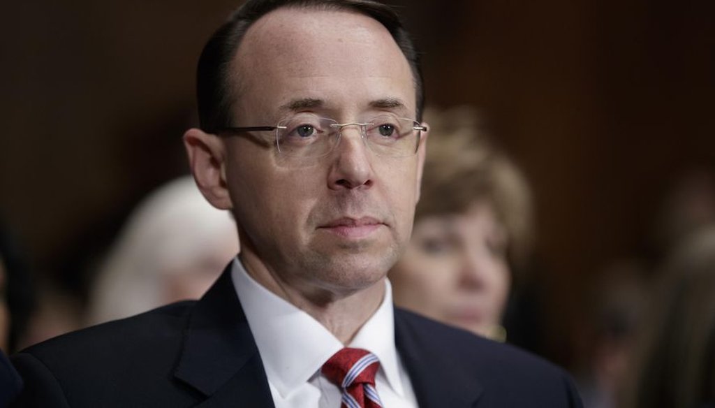 Deputy Attorney General-designate, federal prosecutor Rod Rosenstein, listens on Capitol Hill in Washington, Tuesday, March 7, 2017, during his confirmation hearing before the Senate Judiciary Committee. (AP)