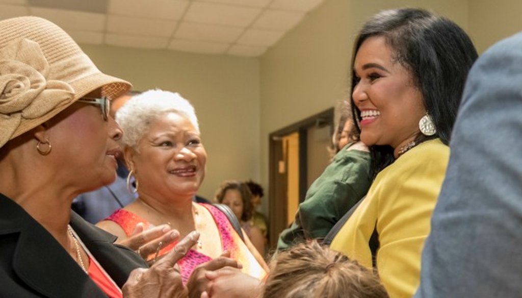 State Rep. Shawn Thierry, shown here celebrating her November 2016 win of the seat, says Texas has the nation's highest rate of mothers dying in childbirth (Tim Warner, Houston Chronicle photo)