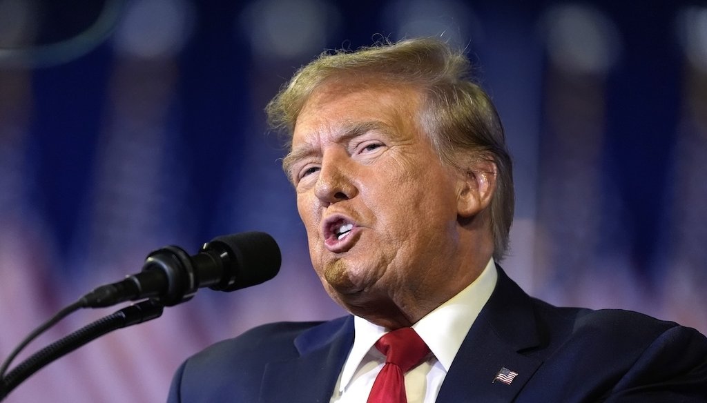 Former President Donald Trump speaks Feb. 10, 2024, at a rally in Conway, S.C. (AP)