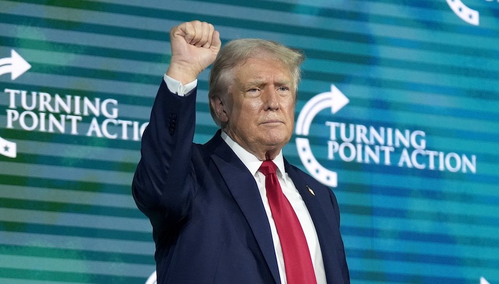 Former President Donald Trump speaks July 26, 2024, at The Believers' Summit in West Palm Beach, Fla. (AP)